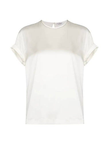 T-SHIRT WITH JEWELRY DETAIL - BRUNELLO CUCINELLI - BALAAN 1