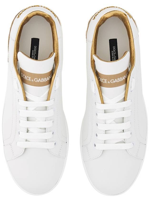 Metallic Logo Low Top Sneakers White - DOLCE&GABBANA - BALAAN 11