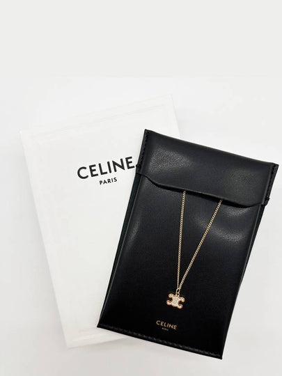 Triomphe Rhinestone Brass Crystal Necklace Gold - CELINE - BALAAN 2