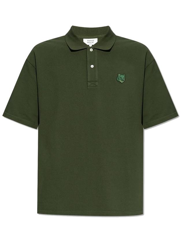 Bold Fox Head Patch Oversized Polo Shirt Green - MAISON KITSUNE - BALAAN 2