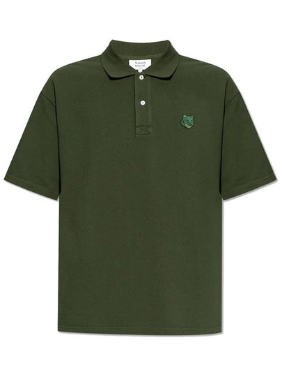 Bold Fox Head Patch Oversized Polo Shirt Green - MAISON KITSUNE - BALAAN 2