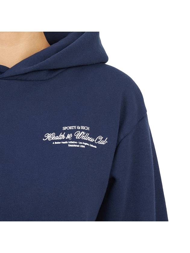 Club Logo Cotton Hoodie Navy - SPORTY & RICH - BALAAN 9