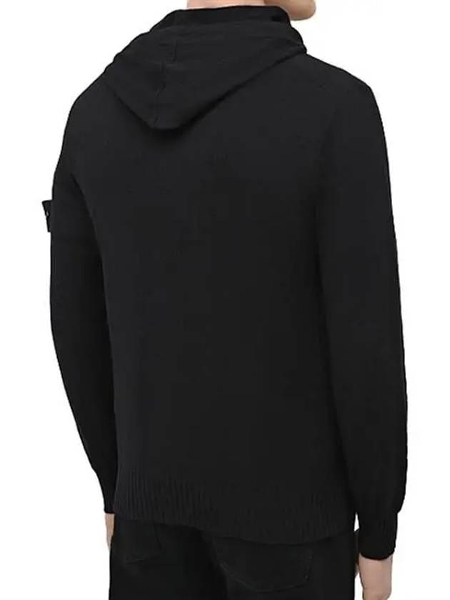 Wappen Patch Cotton Knit Zip Up Hoodie Black - STONE ISLAND - BALAAN 4