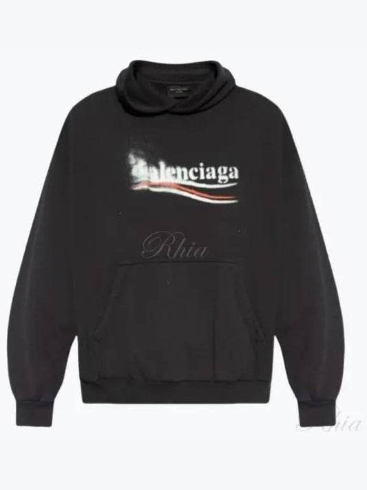 Political Stencil Medium Fit Hoodie Black - BALENCIAGA - BALAAN 2