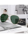 Eyewear Aviator Metal Sunglasses Gold Green - MONCLER - BALAAN 3