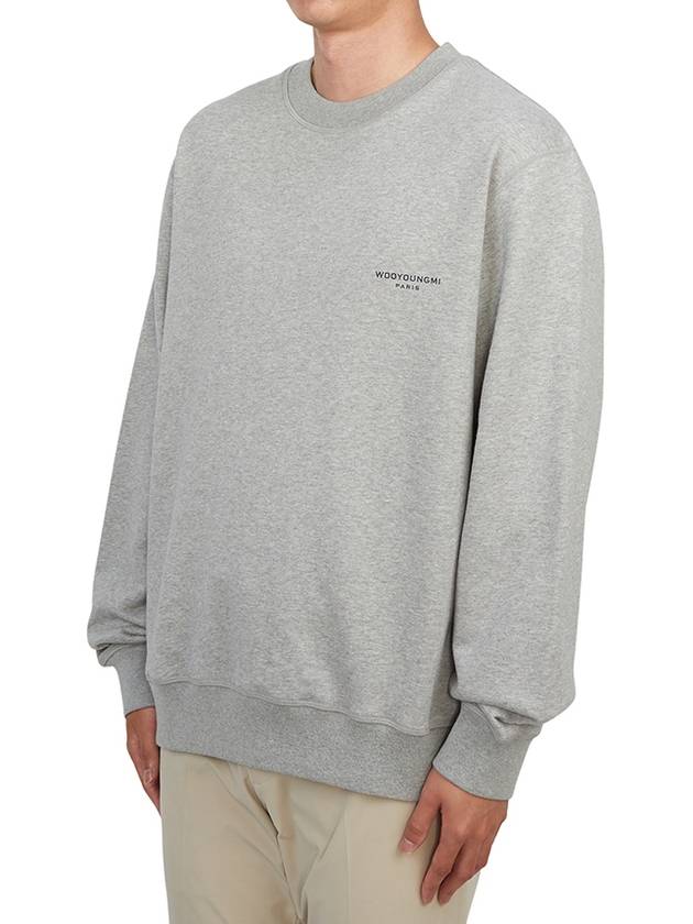 Back Square Label Cotton Sweatshirt Grey - WOOYOUNGMI - BALAAN 6