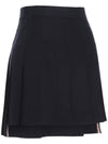 RMB Wool Mini Pleated Skirt Navy - THOM BROWNE - BALAAN 4