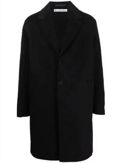 Men's Button Up Single Breasted Coat Black - ACNE STUDIOS - BALAAN 2