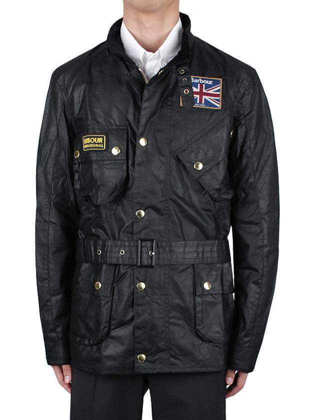 Men's International Union Jack Wax Jacket Black - BARBOUR - BALAAN 2