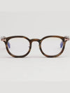 Blue light blocking glasses frame TF6009DB 062 Brown horn rim fashion round Asian fit - TOM FORD - BALAAN 3