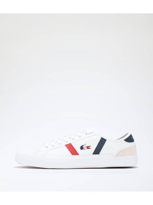 Sideline Tricolore Leather Low Top Sneakers White - LACOSTE - BALAAN 1