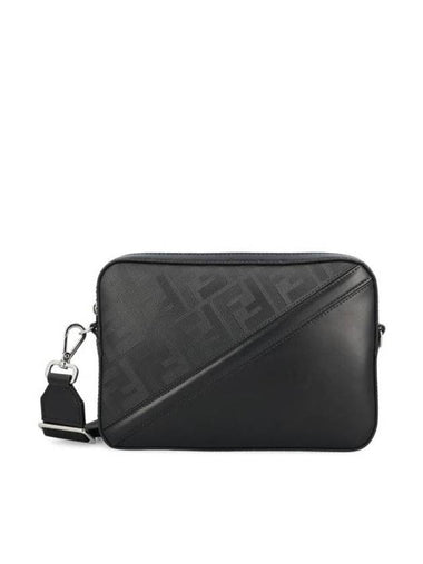 Diagonal Leather Cross Bag Black - FENDI - BALAAN 1