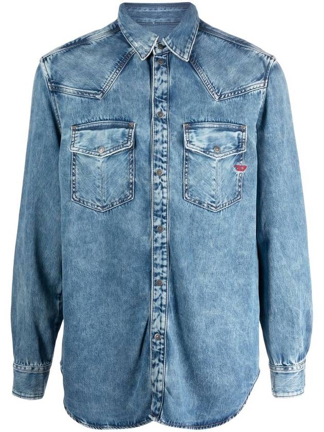 D Ocean Denim Long Sleeve Shirt Blue - DIESEL - BALAAN 2