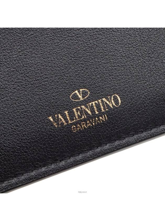 Black calfskin Rockstud card wallet UW2P0486BOL - VALENTINO - BALAAN 8