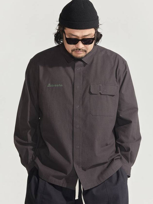 flannel work shirt charcoal - BOOVOOM - BALAAN 2