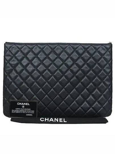 A69251 Black Caviar Beauty CC Silver Logo Large Clutch - CHANEL - BALAAN 2