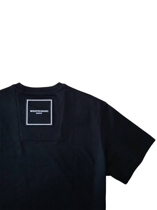 Cotton Square Label T-Shirt Black - WOOYOUNGMI - BALAAN 5