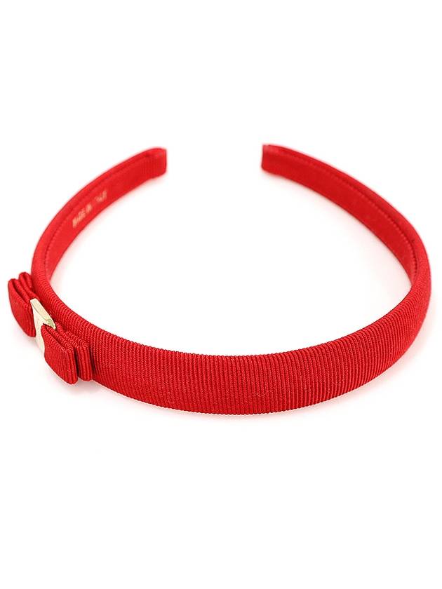 34 0086 Red fabric gold bara bow hairband - SALVATORE FERRAGAMO - BALAAN 1