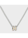 Mini Pop H Pendant Palladium & Marron Glace - HERMES - BALAAN 4