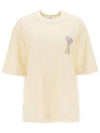 De Coeur Heart Logo Embroidery Short Sleeve T-Shirt Champagne Ivory - AMI - BALAAN 2