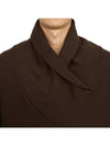 Men's Shawl Collar Cotton Sweatshirt Brown - SAINT LAURENT - BALAAN 7