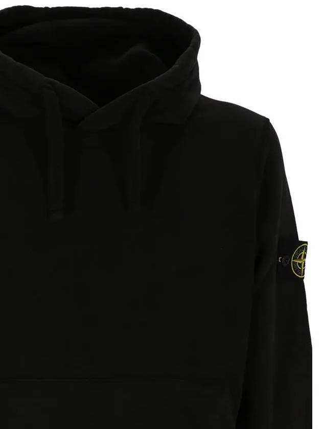 Wappen Patch Cotton Fleece Hoodie Black - STONE ISLAND - BALAAN 6