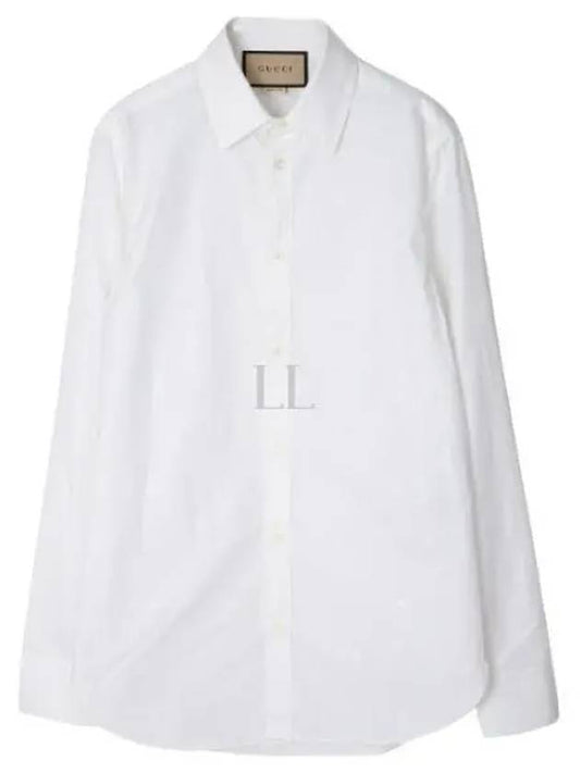Mini Interlocking G Dot Long Sleeve Shirt White - GUCCI - BALAAN 2