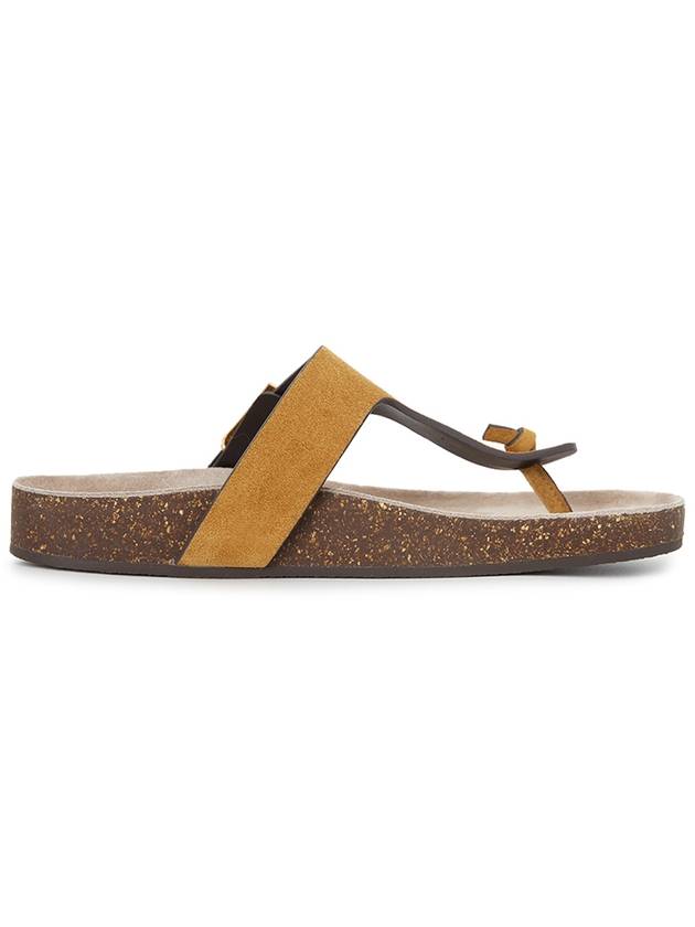 Mellow Thong Leather Flip Flops Brown - TORY BURCH - BALAAN 5