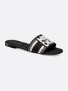 Dway Embroidered Cotton Slide Black White - DIOR - BALAAN 5