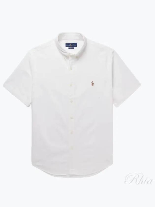 Embroidered Logo Short Sleeve Shirt White - POLO RALPH LAUREN - BALAAN 2