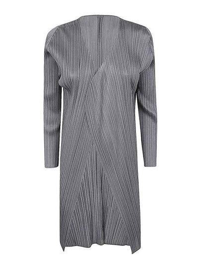 Pleated Midi Cardigan Grey - ISSEY MIYAKE - BALAAN 2