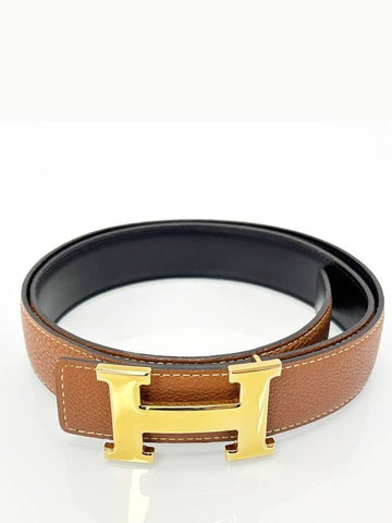 Brown Constance H Belt Courchevel 4VHET43910 - HERMES - BALAAN 1