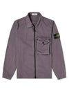 Men's Old Effect Overshirt Zip-Up Jacket Purple - STONE ISLAND - BALAAN 1