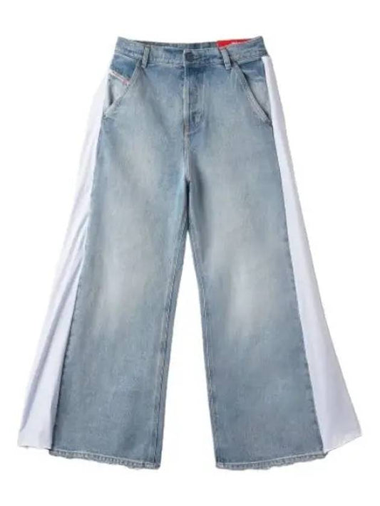 Wide side striped siren denim pants light blue jeans - DIESEL - BALAAN 1