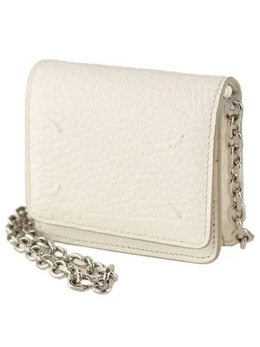 Embroidery Logo Chain Cald Wallet White - MAISON MARGIELA - BALAAN 2