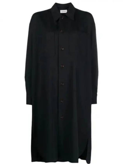 Women's Two Pocket Virgin Wool Midi Dress Squid Ink - LEMAIRE - BALAAN 2