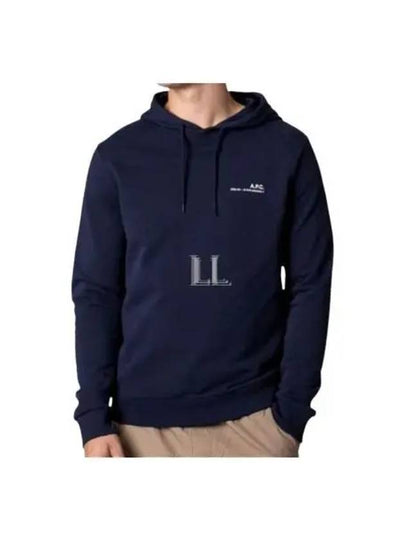 Item H Small Logo Cotton Hoodie Navy - A.P.C. - BALAAN 2