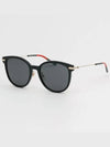 Eyewear Logo Round Acetate Sunglasses Grey Black - GUCCI - BALAAN 8