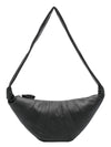 Croissant Medium Soft Nappa Leather Cross Bag Black - LEMAIRE - BALAAN 2