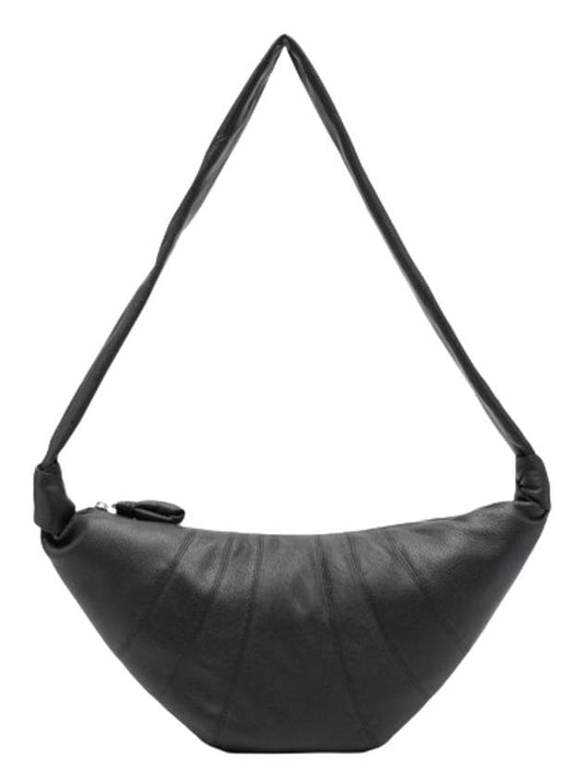 Medium Croissant Soft Grained Leather Crossbody Bag Black - LEMAIRE - BALAAN 2