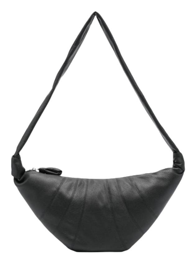 Medium Croissant Soft Grained Leather Crossbody Bag Black - LEMAIRE - BALAAN 9