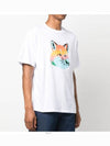 Vibrant Fox head Easy Short Sleeve T-Shirt White - MAISON KITSUNE - BALAAN 5