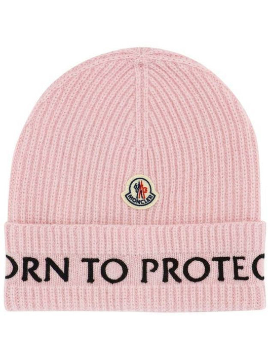 Born To Protect Beanie Pink - MONCLER - BALAAN 1