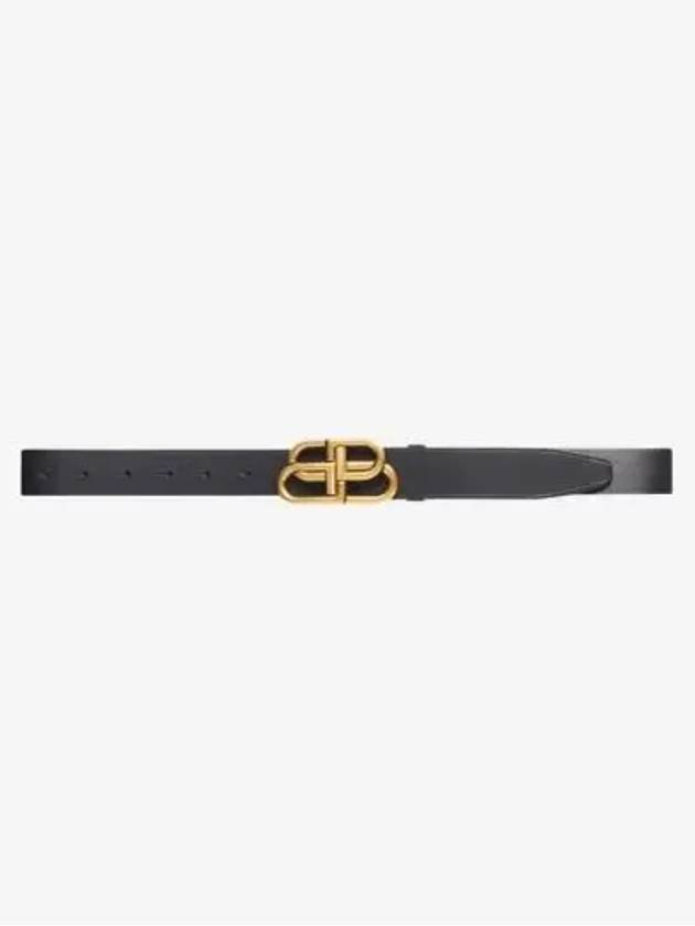 BB Logo Leather Belt Black - BALENCIAGA - BALAAN 3