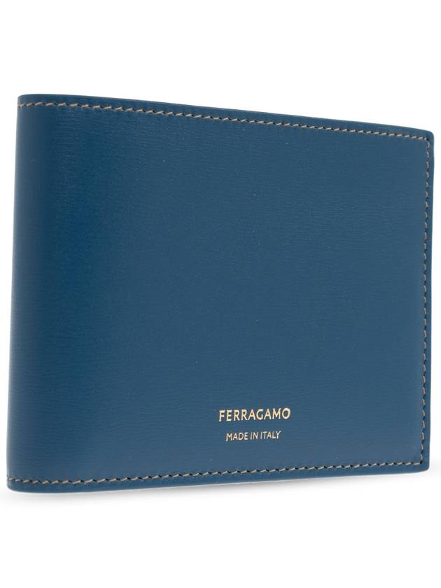 FERRAGAMO Leather Wallet, Men's, Navy Blue - SALVATORE FERRAGAMO - BALAAN 4