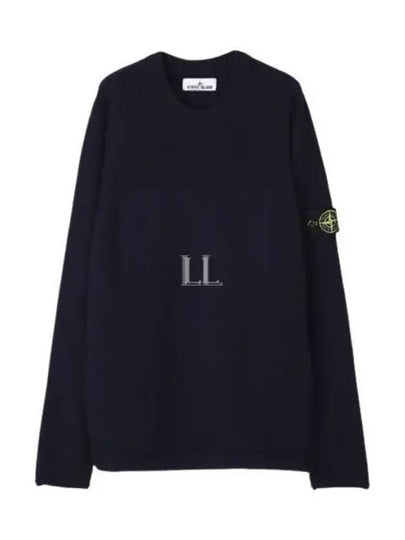 Crew Neck Wool Knit Top Navy - STONE ISLAND - BALAAN 2