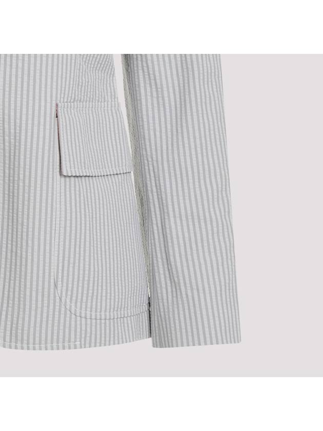 Striped Seersucker Single Breasted Blazer FBC900UF0600 - THOM BROWNE - BALAAN 4