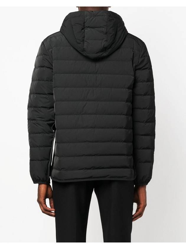 Poly Twill Rib 4-Bar Down Hoodie Jacket Charcoal - THOM BROWNE - BALAAN 4