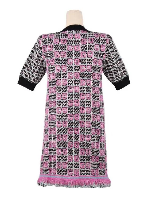 GG Pattern Knit Midi Dress Pink - GUCCI - BALAAN 4