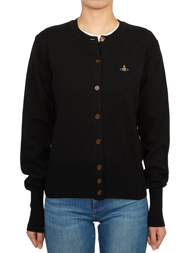 Logo Patch Cardigan Black - VIVIENNE WESTWOOD - BALAAN 5